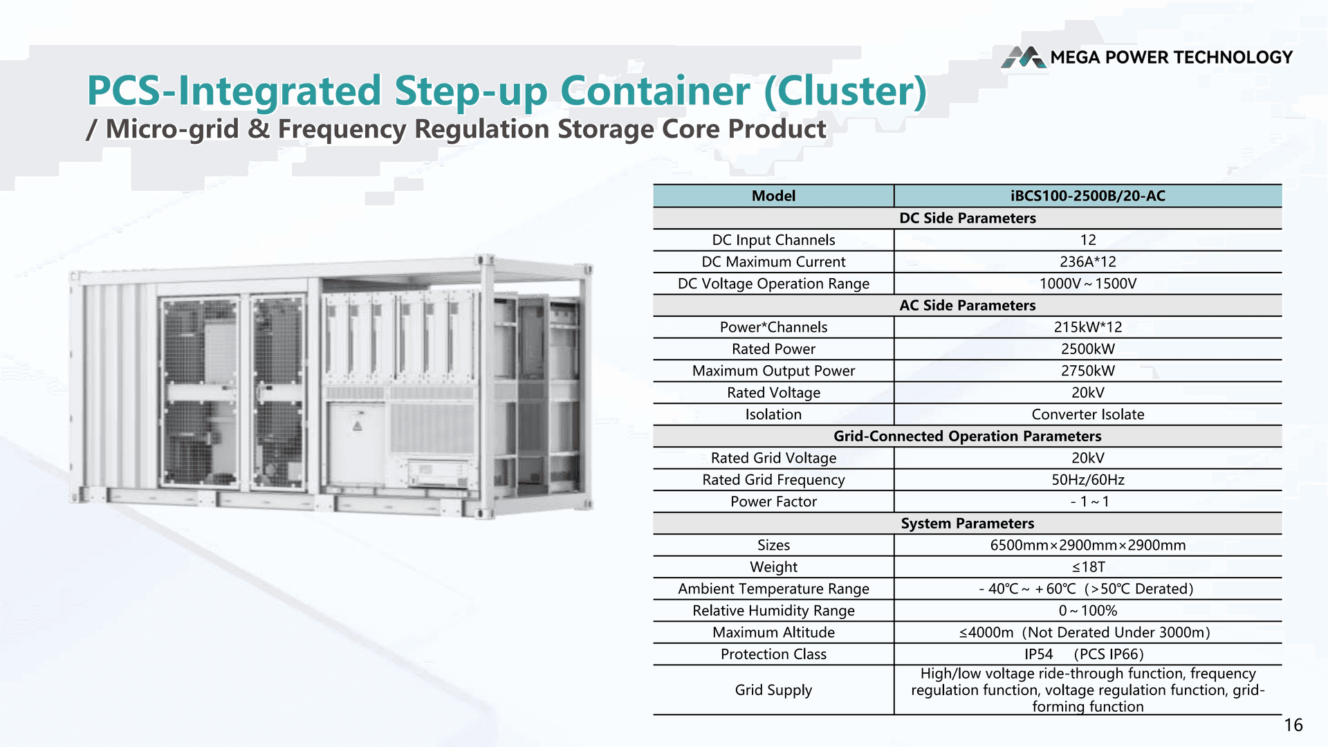 PCS-Integrated Step-up Container (Cluster) iBCS100-2500B/20-AC